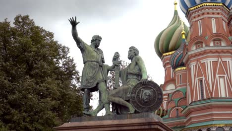 monument and st. basil's cathedral in red square, moscow