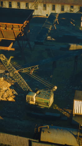 construction site with crane and machinery