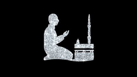 islámico dua namaz orando el símbolo del icono