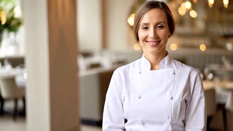 portrait of a female chef in a restaurant