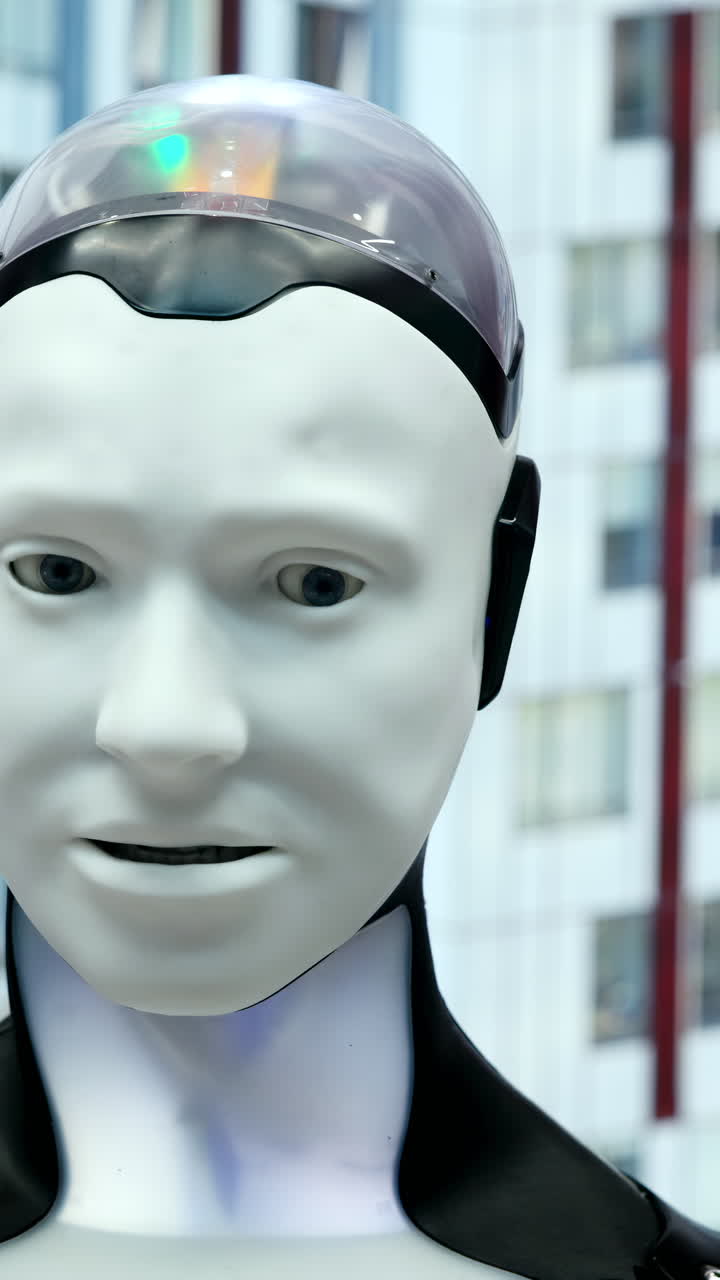 Primo piano di un robot umanoide