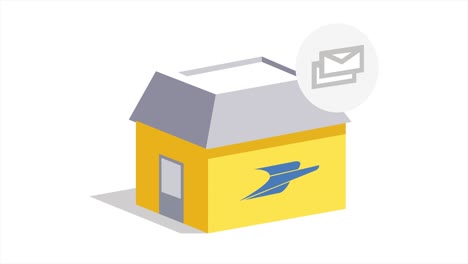 post office icon animated illustration