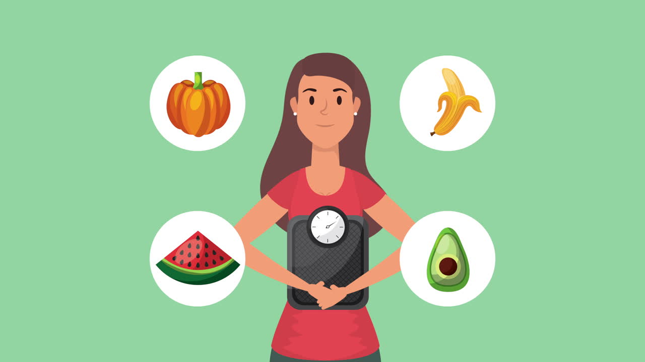 채식주의 음식과 균형 잡힌 건강한 생활 방식의 여성