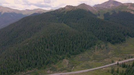 aerial footage from colorado mountains. freedom pass area
