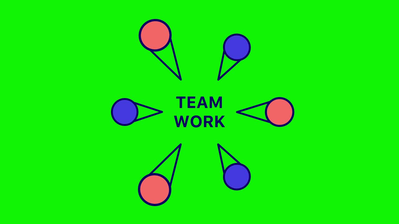 평평한 스타일의 팀 작업 배경의 4k 비디오