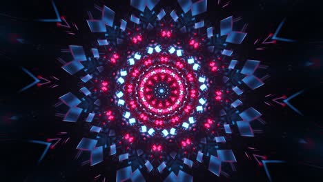 red and black abstract design with circular design. kaleidoscope vj loop