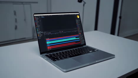 laptop editing video with software