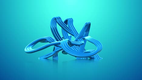 formas abstractas dinámicas líneas curva, reflejo de movimiento de onda gradiente simple fondo azul, bucle de animación de video 4k uhd 3d