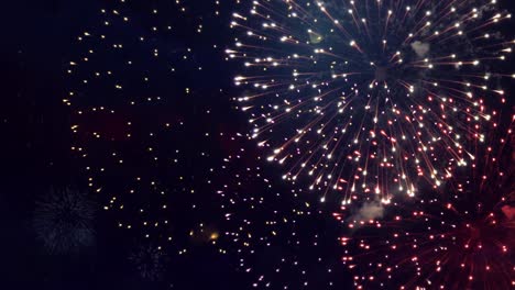 espectáculo de fuegos artificiales coloridos por la noche