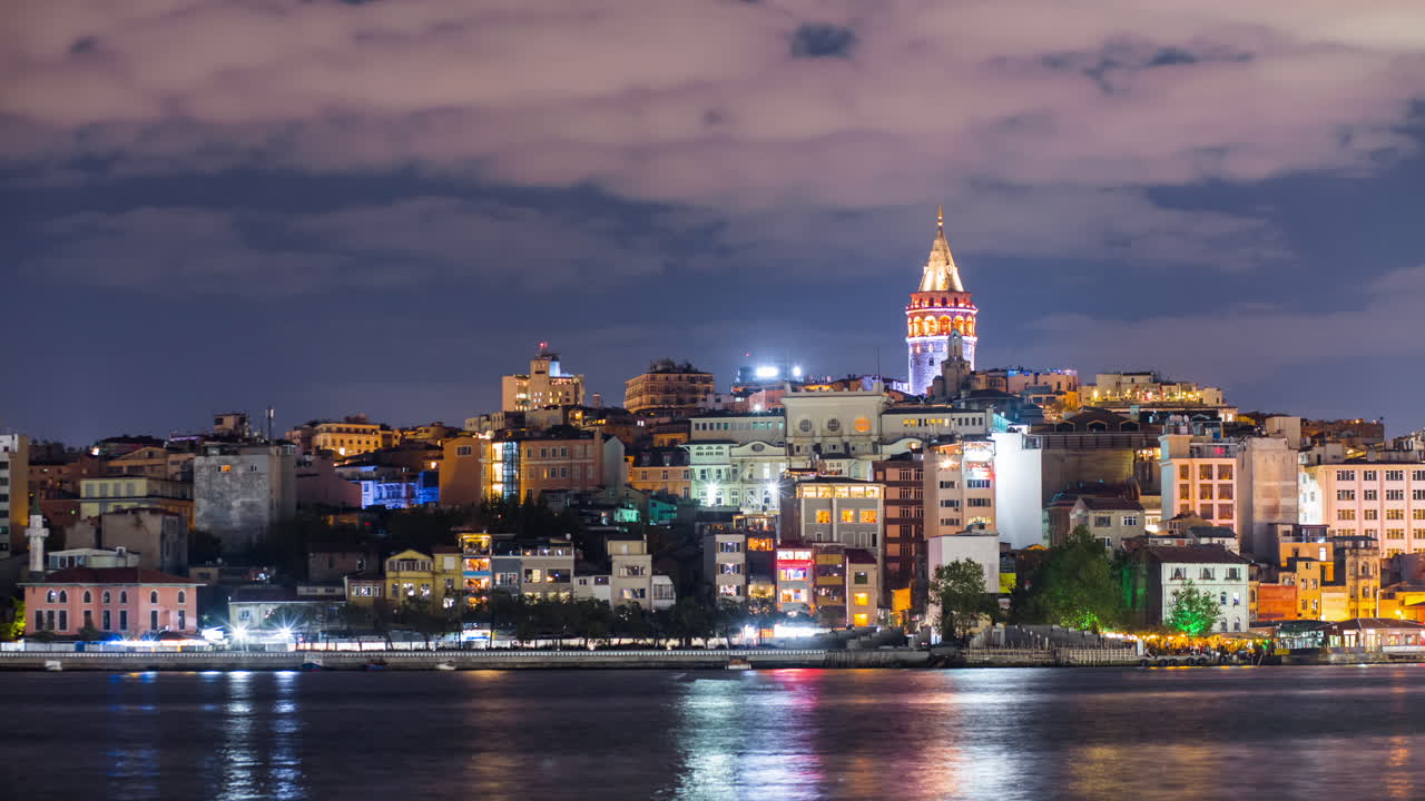 Istanbul Galata Tower at Night