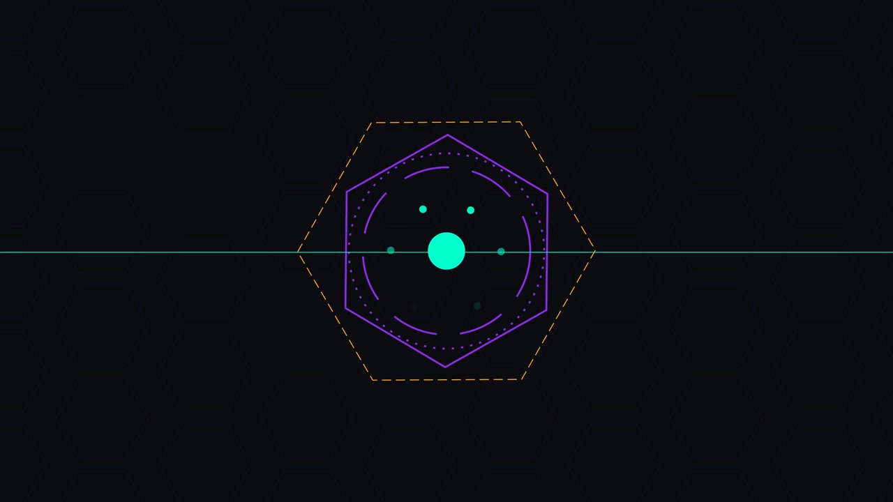 Abstract Hexagonal Digital Interface Animation