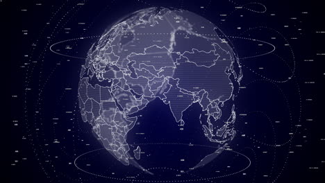 digital-globe-rotating,-zooming-in-on-Pakistan-country