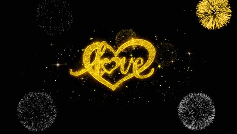 golden love fireworks heart