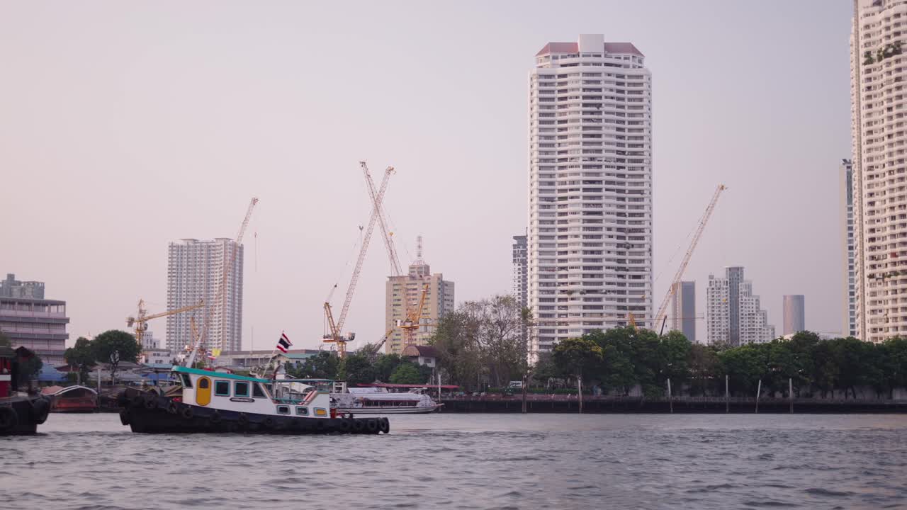Bangkok Riverfront with Construction
