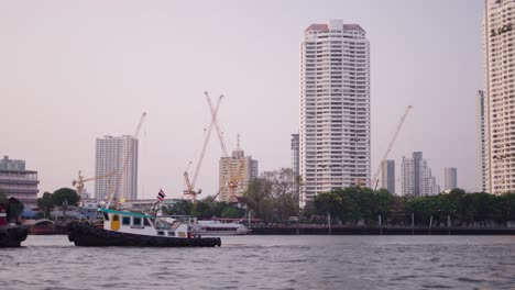 bangkok riverfront with construction