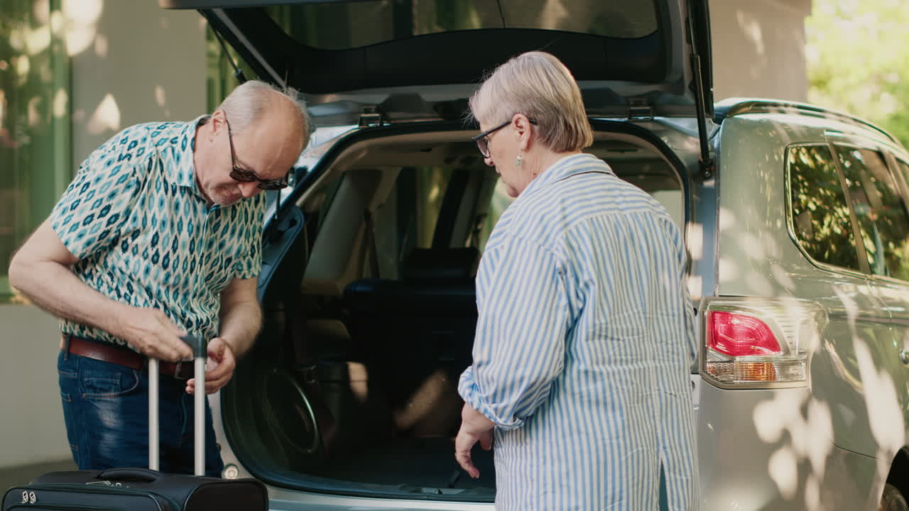 Senior Couple Packing Car for Travel