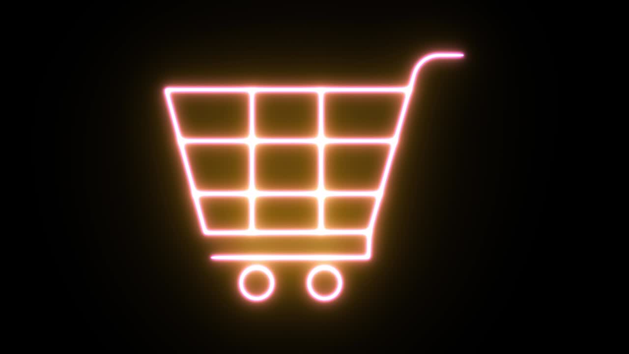 animación de icono de luz de neón. fondo negro 4k uhd.