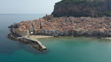 the beautiful port of cefalu in the north of sicily