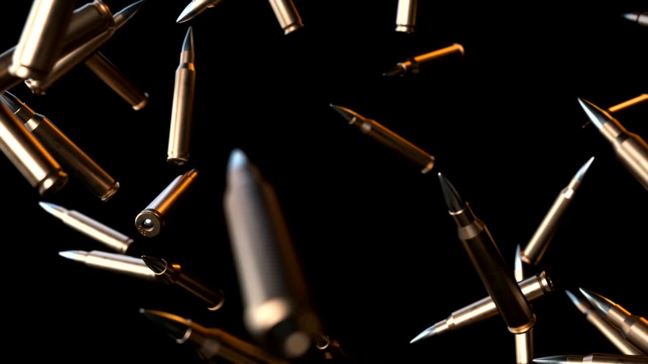 las balas caen sobre el negro con luma matte