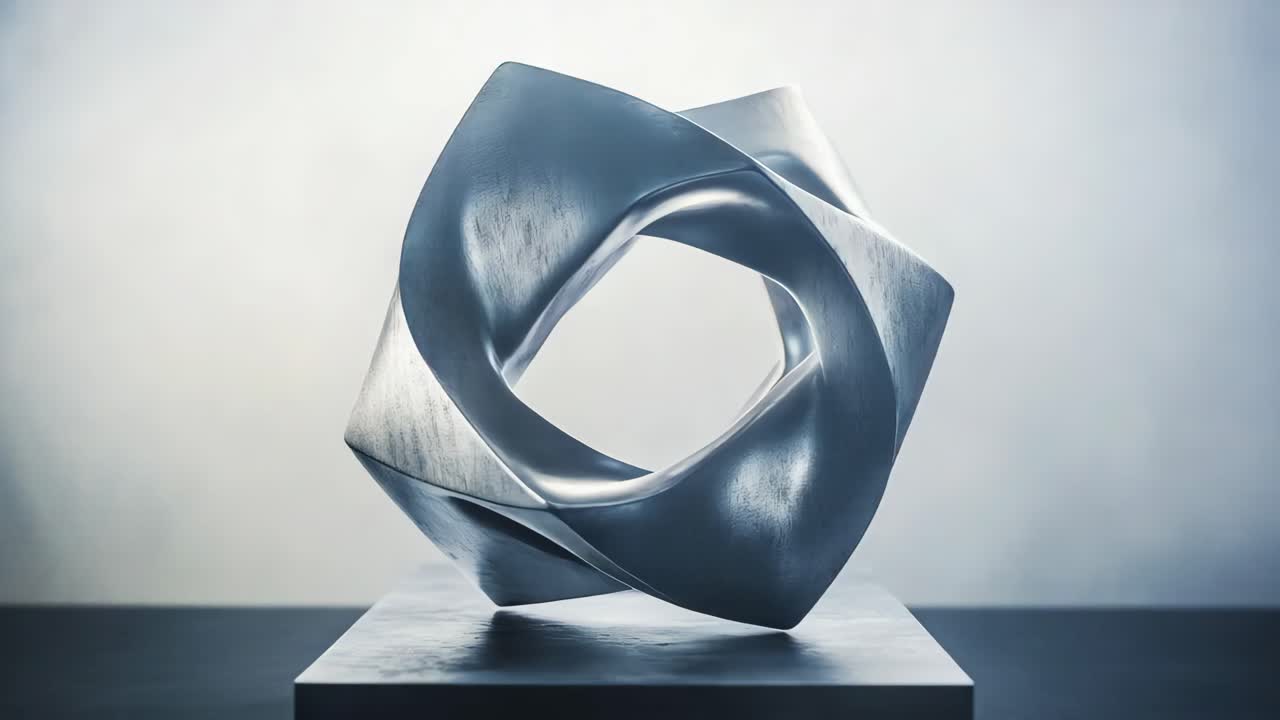 escultura de metal abstracta