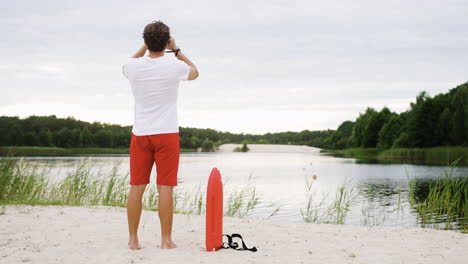 male lifeguard at the beach