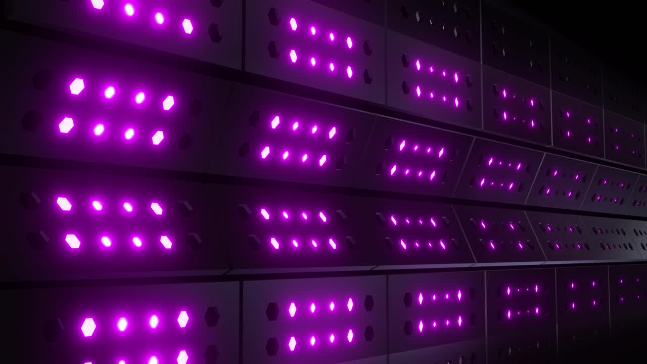 Purple Neon Lights on Futuristic Wall