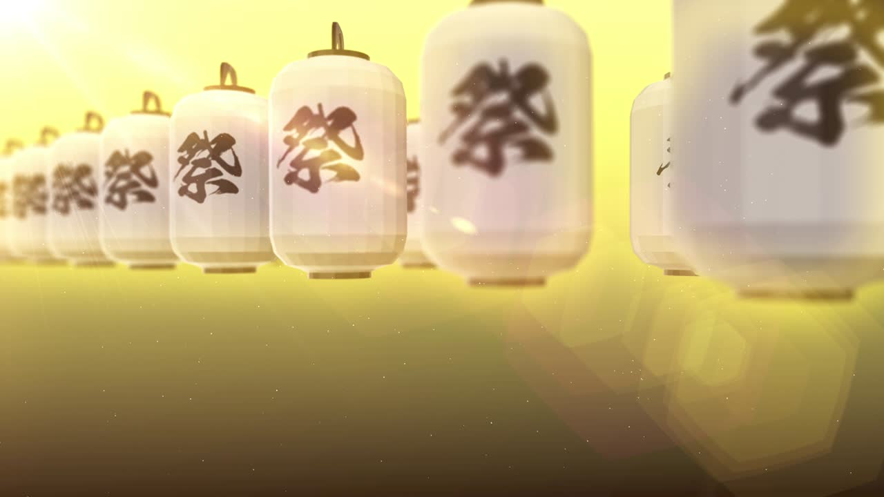 일본 중국 빛 랜턴 페스티벌 루프 애니메이션