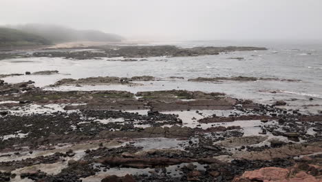 haar travelling from the north sea towards volcanic rock land