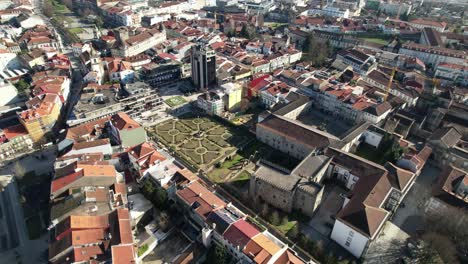 fly above city center of braga portugal 29