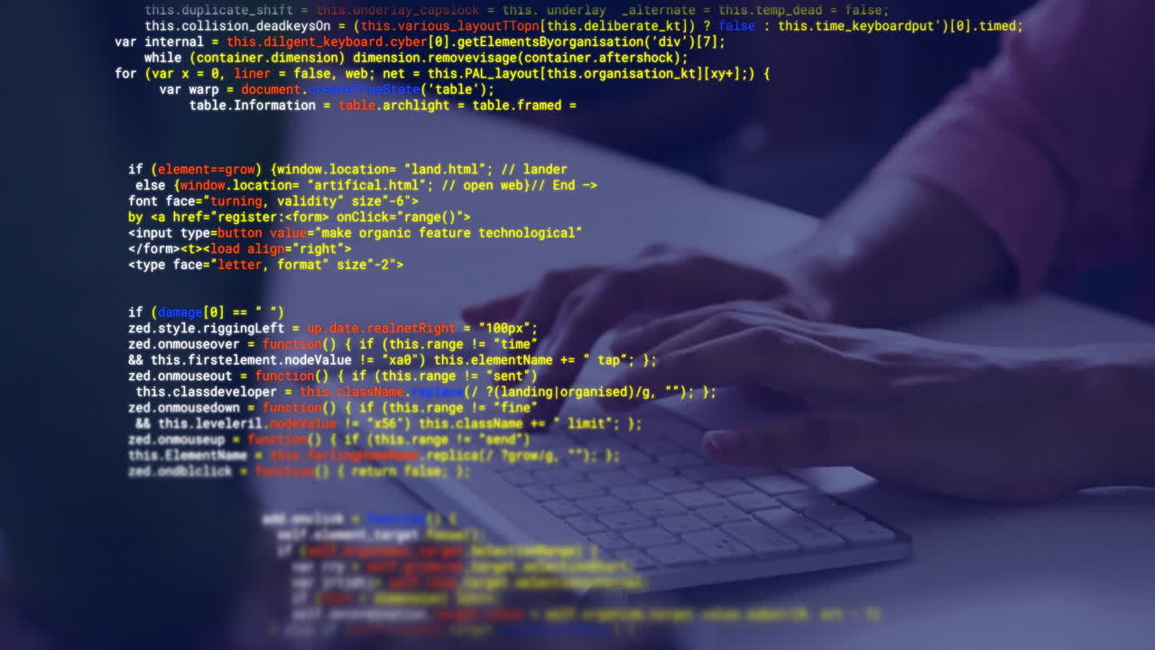 Animation of digital data processing over biracial woman using laptop