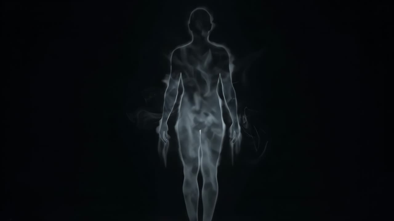 Ethereal Figure in Smoky Darkness
