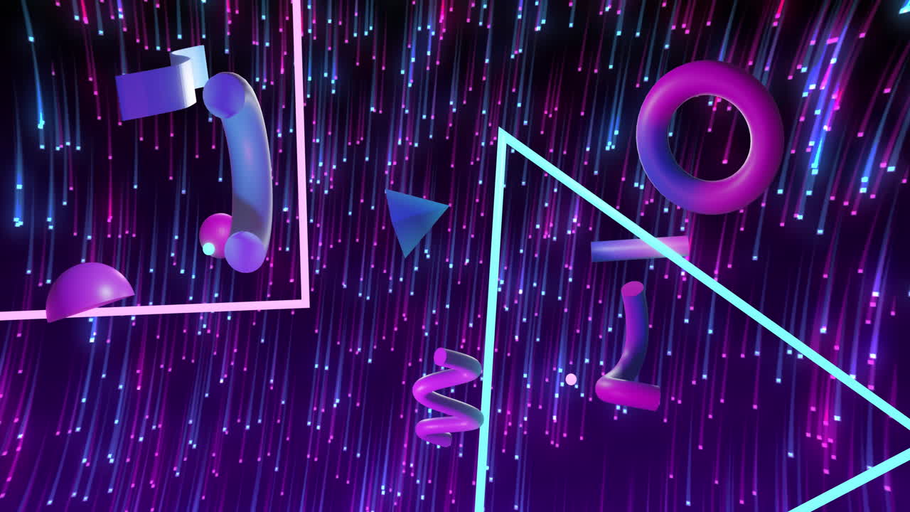 animación de formas 3d abstractas sobre un fondo oscuro que parpadea