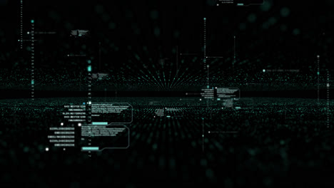 futuristic simulation of 5g network concept, floating digital data telemetry encrypt numbers display for background computer desktop screen display loop with alpha channel