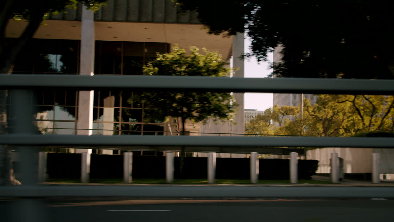 Urban Street View with Modern Architecture and Greenery