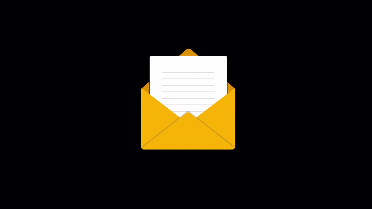 Animeret e-mail-ikon med brev
