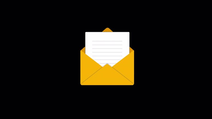 Animated Email Message Icon with Letter