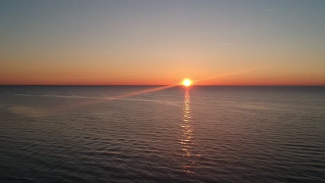 View-of-the-sunset-over-the-Baltic-sea-in-Poland