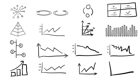 gráficos y diagramas en el estilo de dibujo