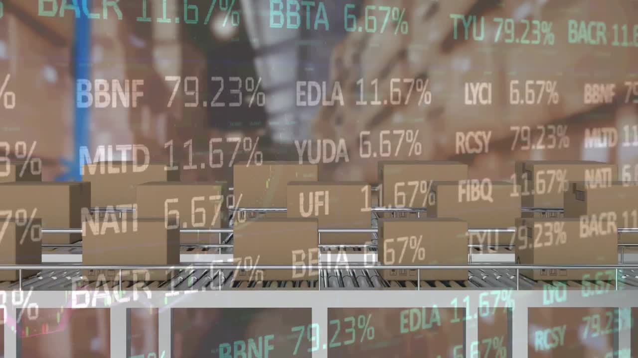 컨베이어 벨트에 있는 여러 배달 상자에 대한 주식 시장 데이터 처리