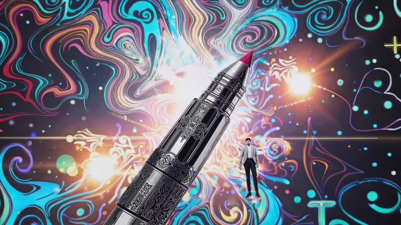 추상적인 배경을 가진 럭셔리 펜