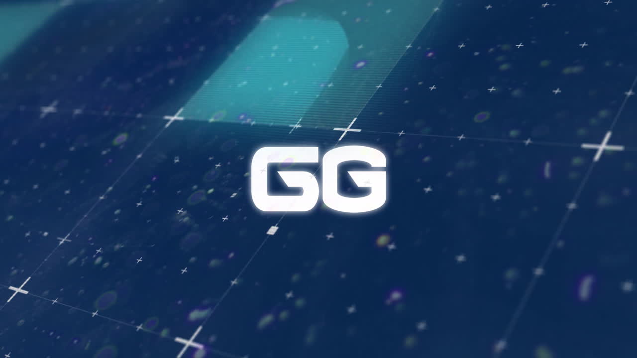 Animation of 6g text and computer data processing