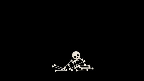 halloween-bones-and-skull-falling-down-copy-space-animation-motion-graphics-video-transparent-background-with-alpha-channel