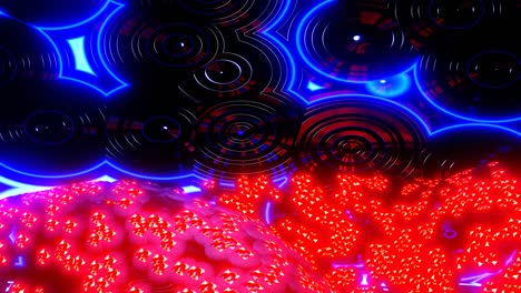 animación 3d de bucle 4k. líneas de neón abstractas se mueven en el espacio. fondo futurista. tráfico de neón