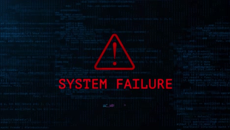 4k system failure message flashing on screen loop animation.