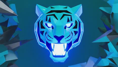 low poly glowing tiger
