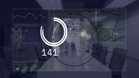 Animación-Del-Procesamiento-De-Datos-Financieros-Sobre-El-Escritorio-De-La-Oficina