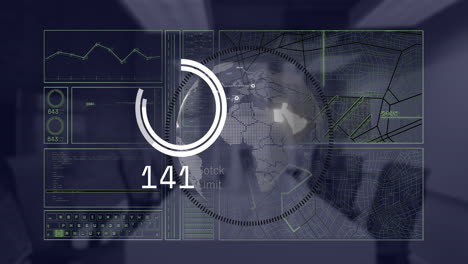 animación del procesamiento de datos financieros en el escritorio de la oficina.