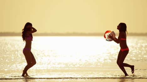 luxury destination multi ethnic female on tropical beach