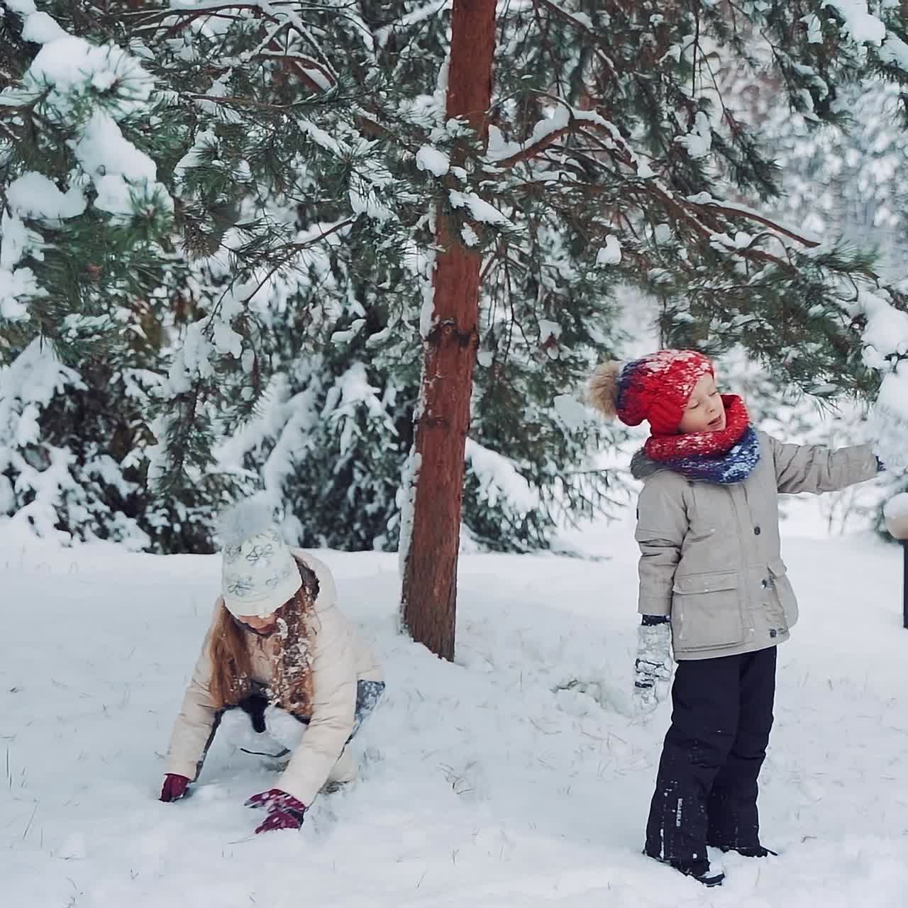 Child at winter in nature