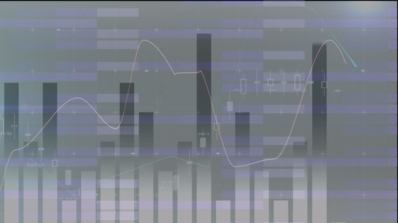 animación del procesamiento de datos financieros sobre un fondo blanco